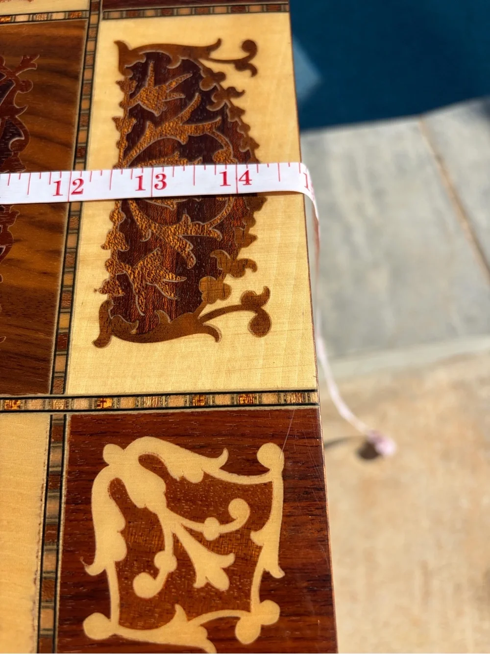 Artisan Inlay Accent Table - Brown & Cream